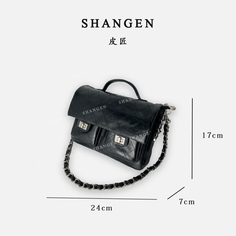 【尚恩CC】ZT-D7095-黑色-轻奢时尚女士新款手提单肩斜挎包