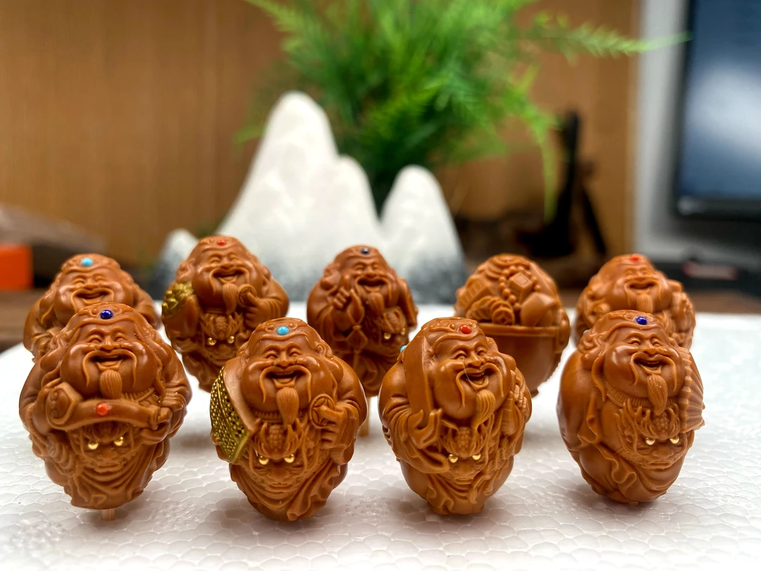 镜尚，豪镶八方来财橄榄核雕手串