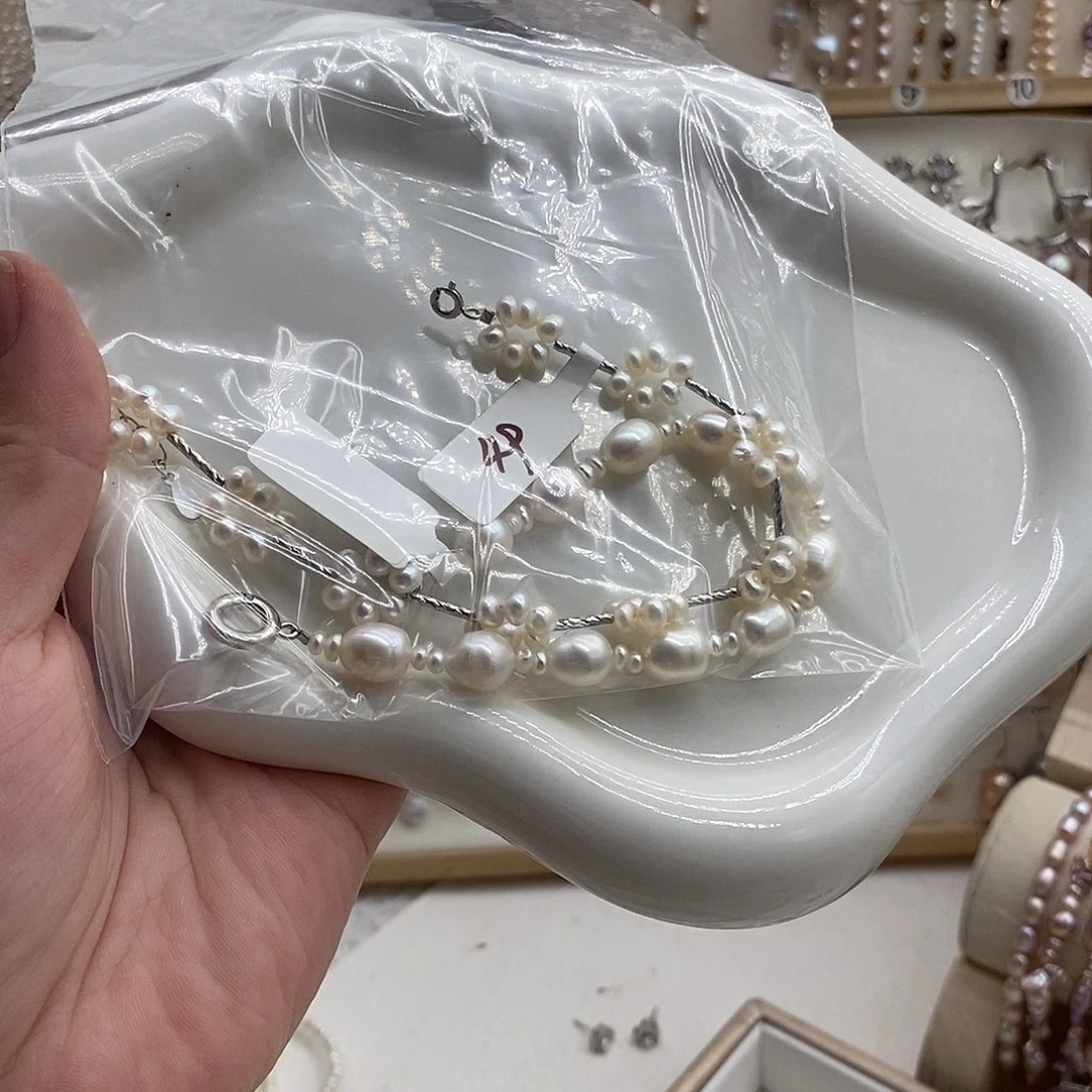 银S925镶嵌手绳淡水珍珠