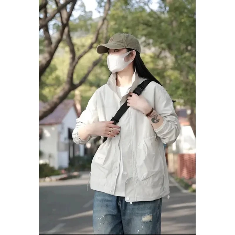 【品质男装】2025年春夏休闲时尚潮流宽松百搭工装户外长袖夹克外套