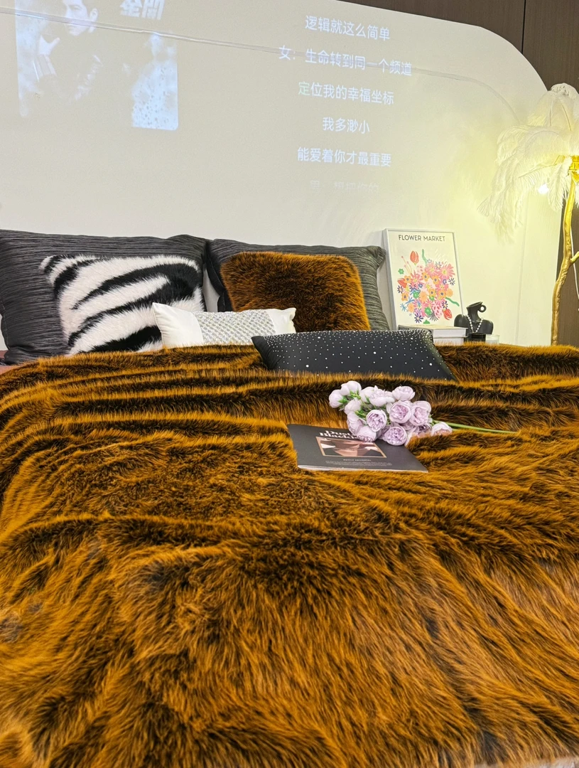 高奢仿狐狸毛贵妇专享毛毯