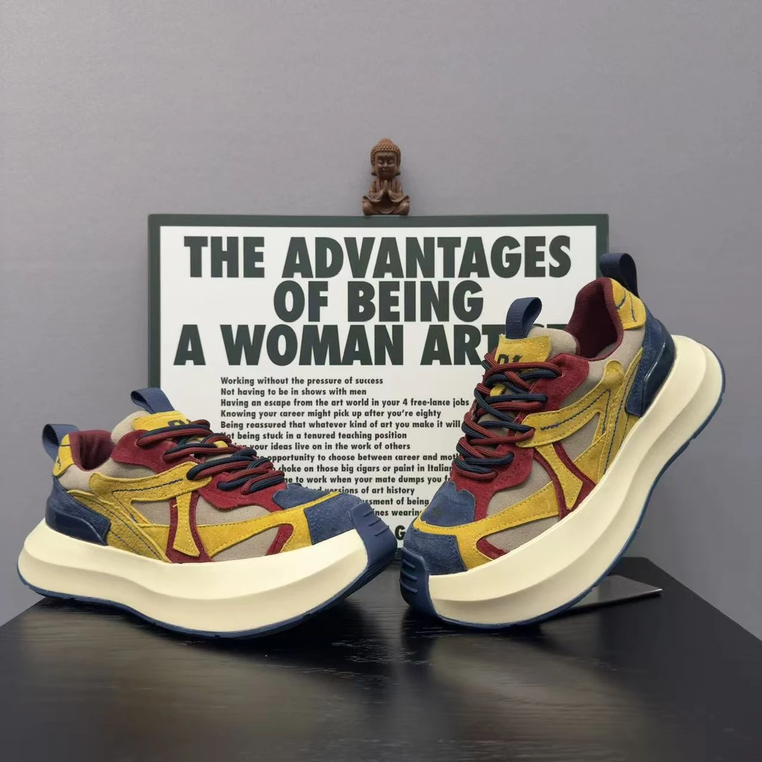 【鑫鑫潮鞋】2025年秋季新款百搭增高拼色舒适运动潮鞋（男女同款）