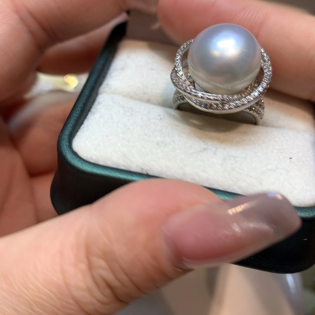 海水珍珠戒指银S925镶嵌