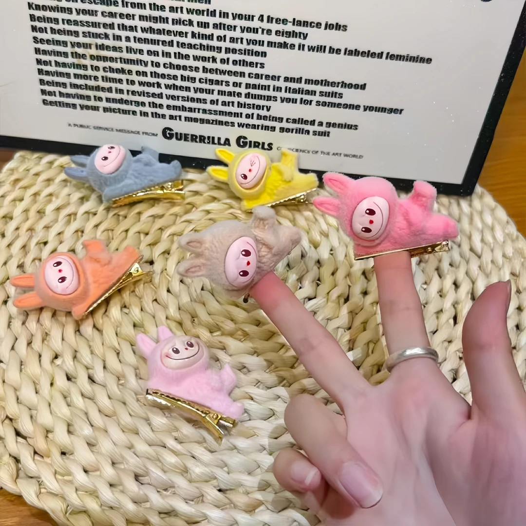 2025爆款小公仔趟姿儿童少女立体发夹女可爱侧边刘海碎发鸭嘴夹