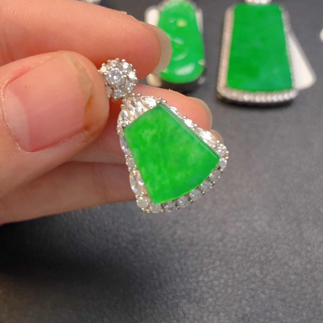 翡翠银S925镶嵌吊坠(不含链)