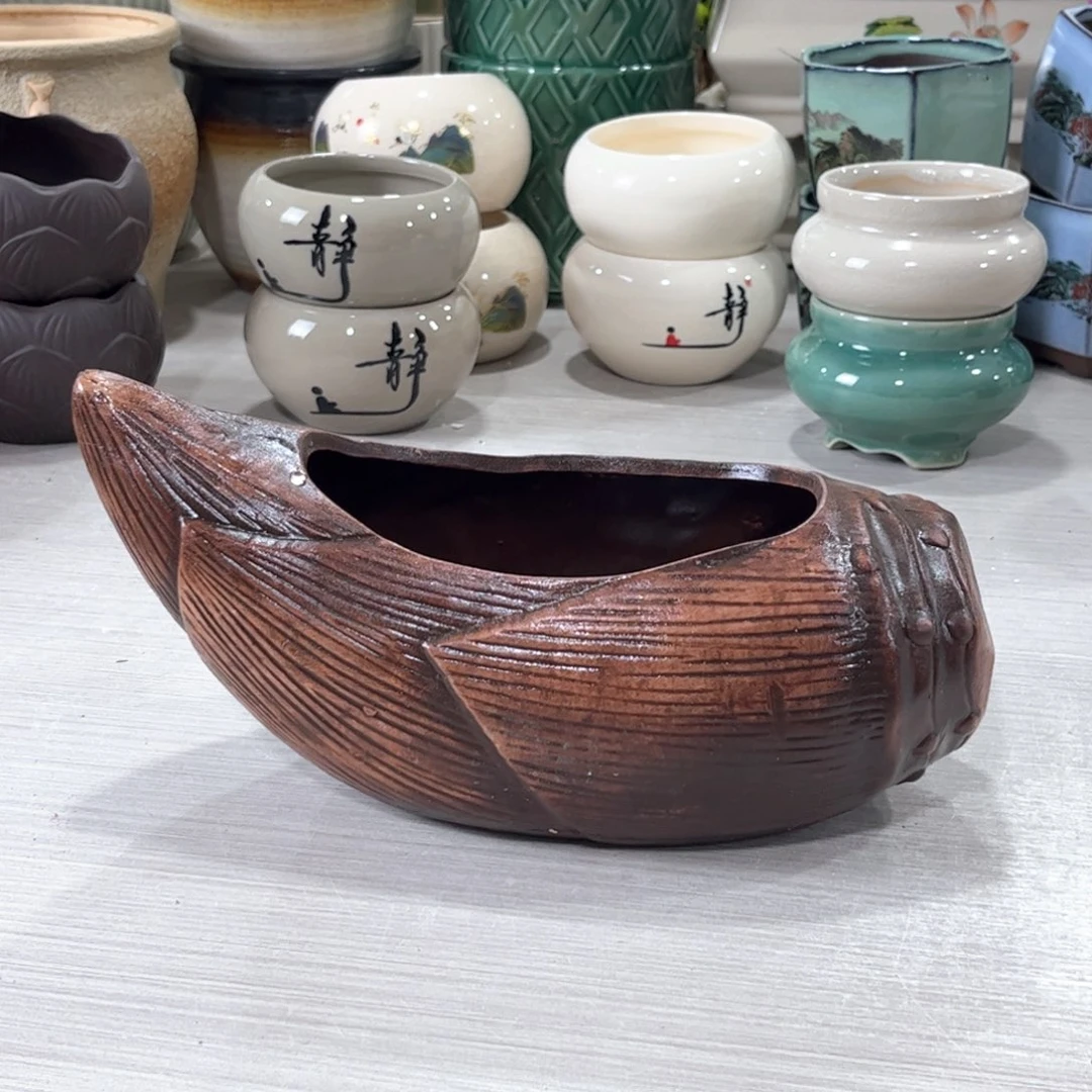 口陶瓷绿植多肉微瑕花盆