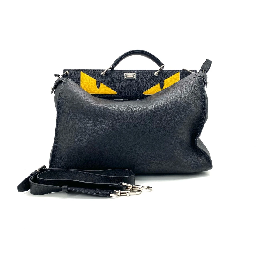 99新 FENDI/芬迪 黑色全皮小怪兽公文包 尺寸40/30百搭休闲时尚