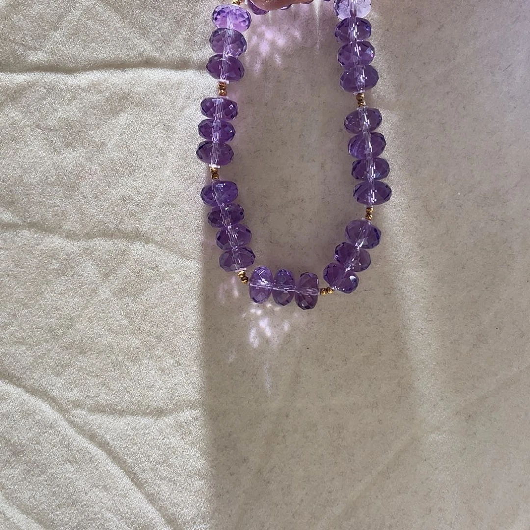 紫晶手链18K金镶嵌大气款