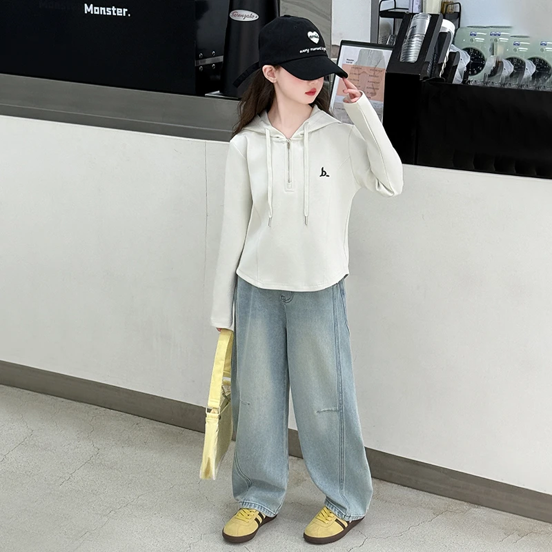秋季女童时尚套装洋气6-12岁潮款儿童卫衣长袖休闲两件套宽松春秋