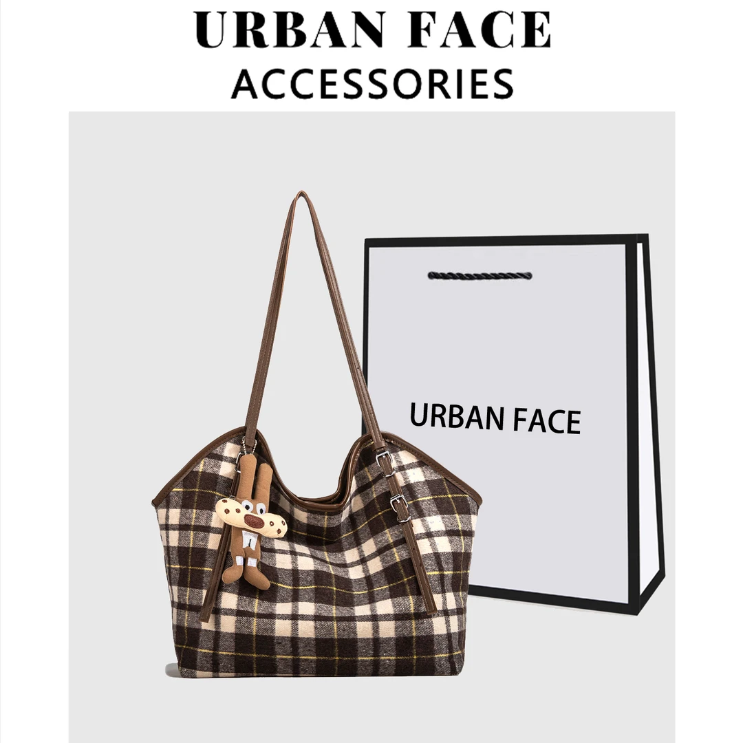 【赵露思同款】URBAN FACE韩系秋冬百搭大容量单肩包时尚通勤托特包