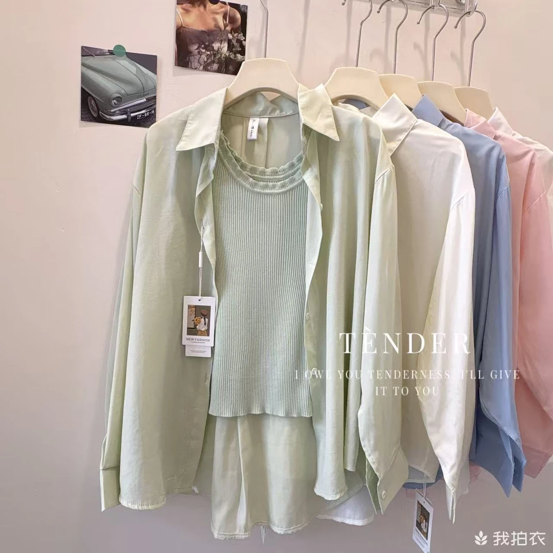 KJ805女夏季薄款宽松防晒衬衣