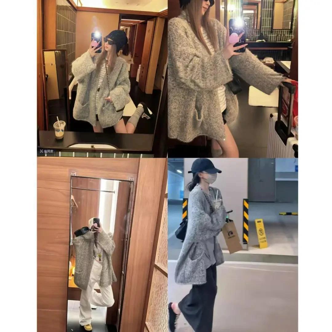 野生浪漫秋季新款百搭时尚休闲显瘦显白毛衣开衫