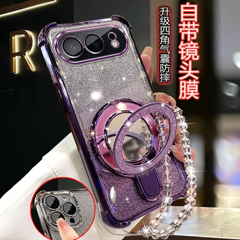 适用新款华为荣耀500手机壳带镜支架MEY-AN00高级创意潮 防摔全包