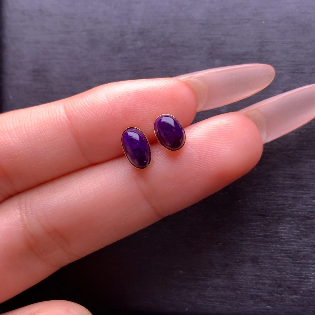 苏纪石（舒俱来）18K金镶嵌耳钉