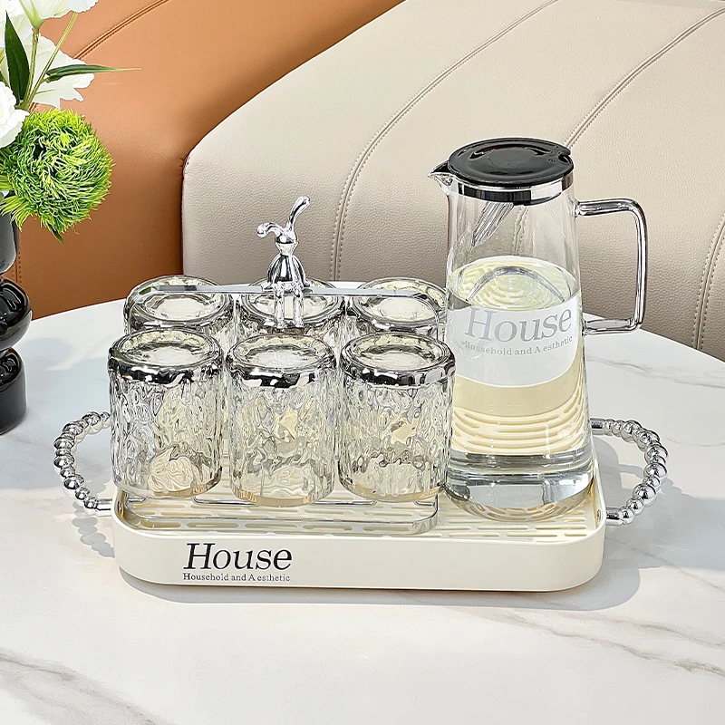 轻奢水杯套装家用客厅玻璃耐热水具待客ins风冷水壶茶杯茶壶茶具