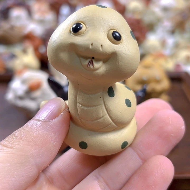 紫砂茶宠紫砂茶宠段泥小花蛇