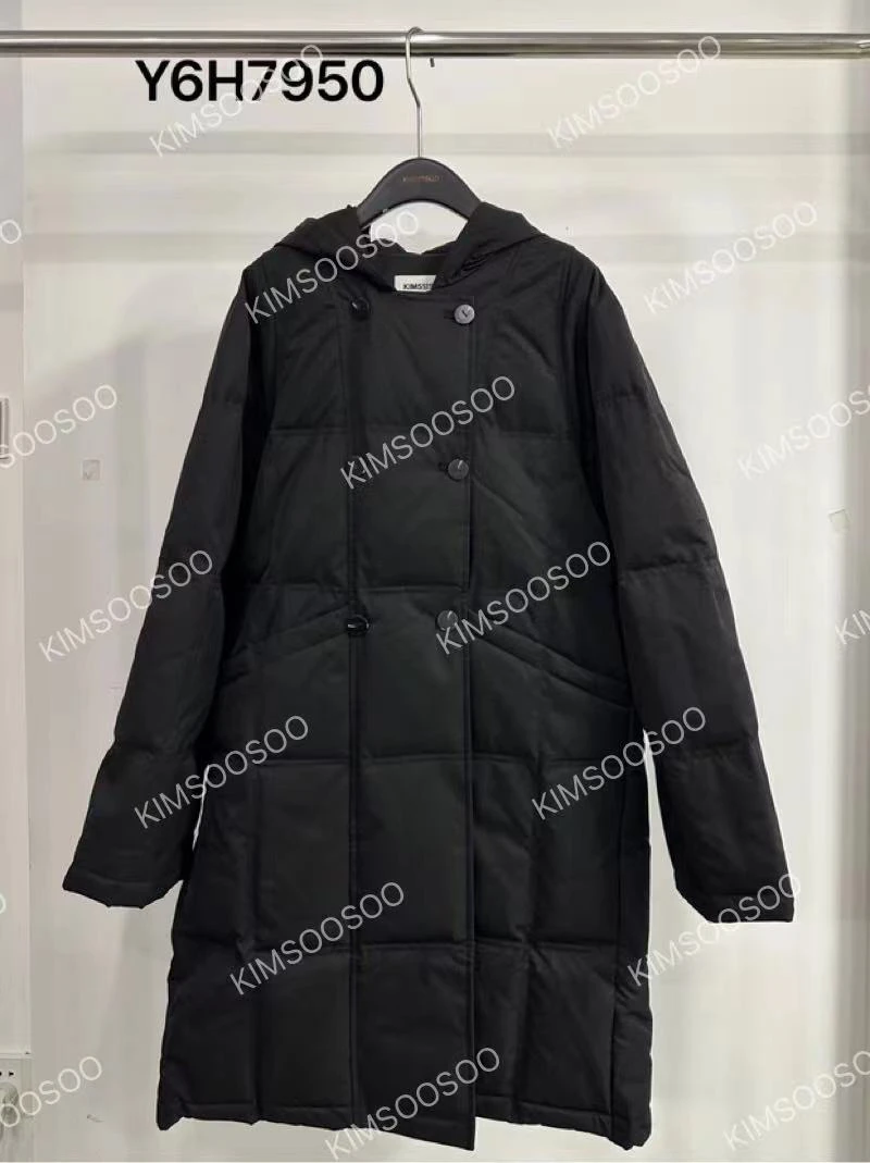 7950小众设计冬新款时尚百搭女中长款带帽外套KSS