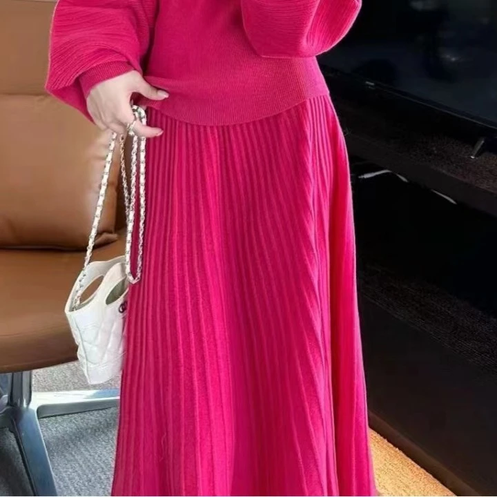 【DC品牌女装】冬日甜美高定系列慵懒休闲时尚百褶半身裙