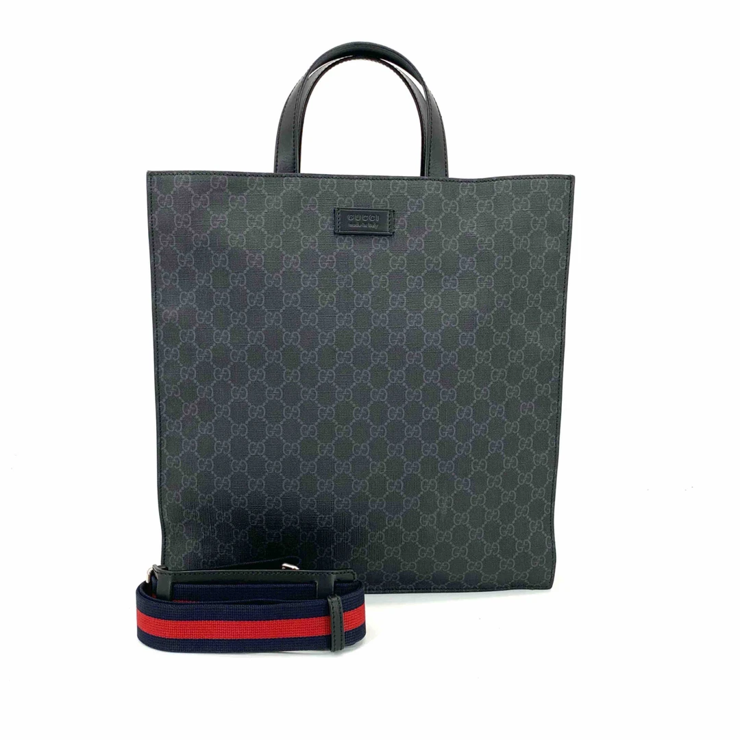 95新 GUCCI/古驰 黑老花手提托特包 尺寸36/38