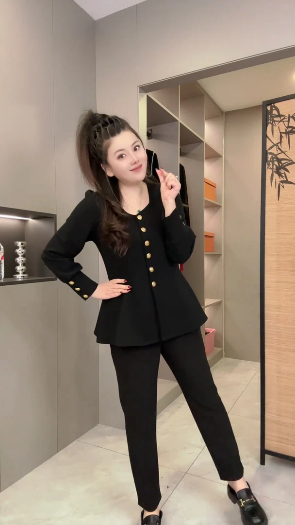 2025秋冬新款时尚潮流气质洋气显瘦1269-3休息二件套