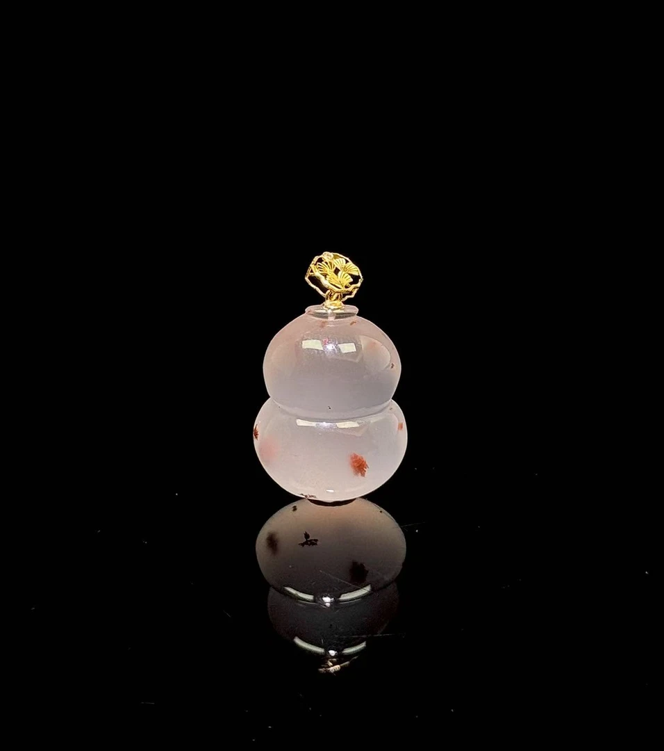 18K金南红冰红葫芦吊坠