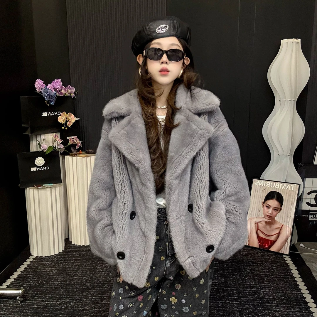 【柏林冬季】秋冬女士高级休闲时尚轻奢设计师款水貂外套——88-395