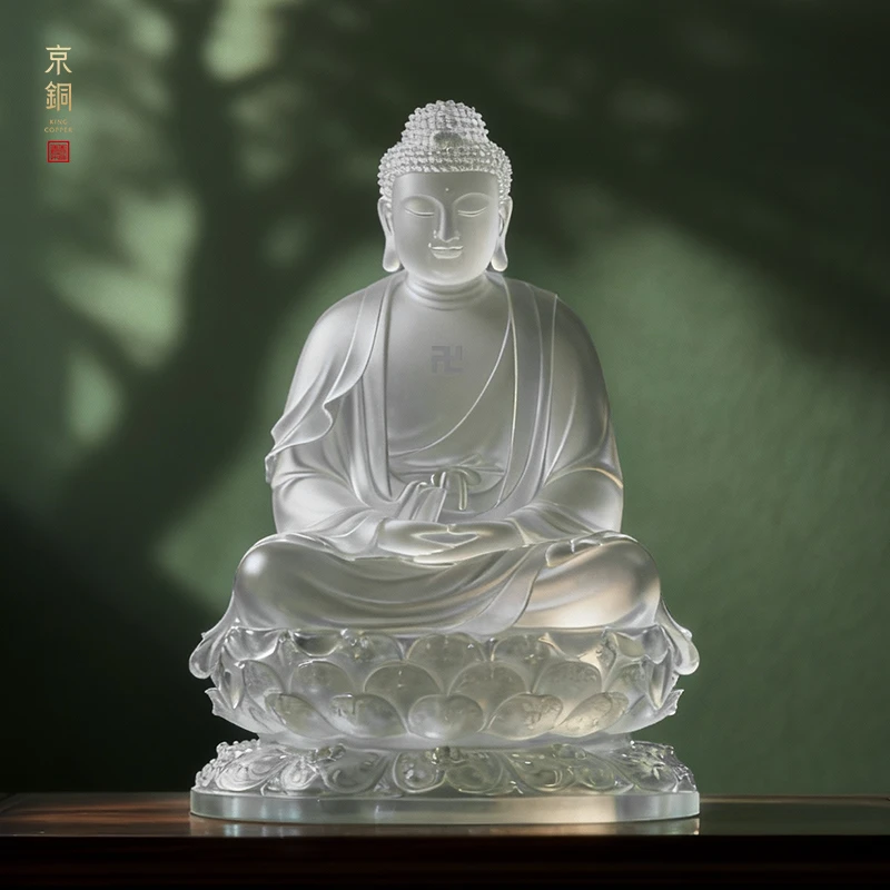 原创琉璃佛造像传统造像释迦三宝观音地藏弥勒菩萨古法手工摆件