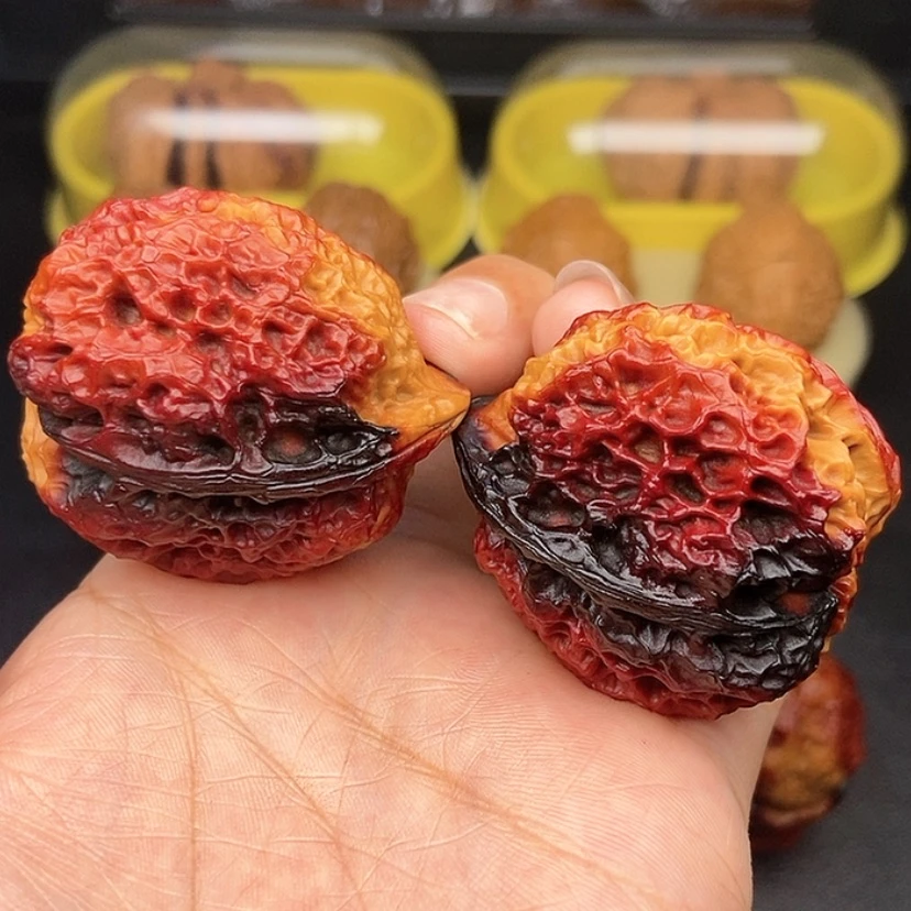 【闪购商品】文玩核桃把件42尺七彩领头王蟾