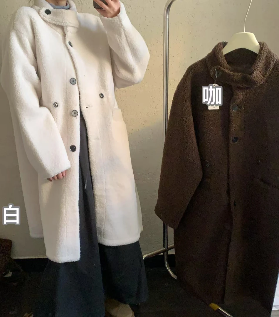 【 雨•美 推荐 】6300-1气质百搭抽绳长款毛毛外套