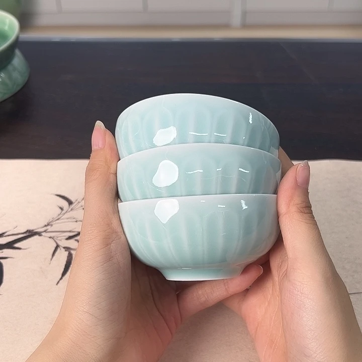 龙泉云间青瓷小米茶器