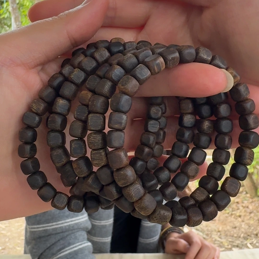 沉香手串绿奇楠沉水单圈约0.6-6多样性发一条