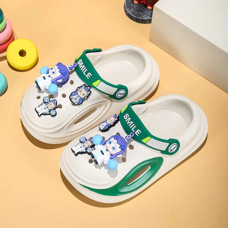 敖丙拖鞋2025夏季新款儿童洞洞鞋外穿防滑软底小孩沙滩鞋小童凉拖