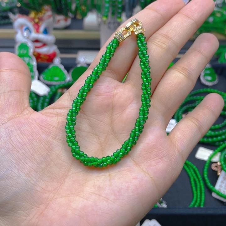 翡翠未镶嵌手链麻花手链