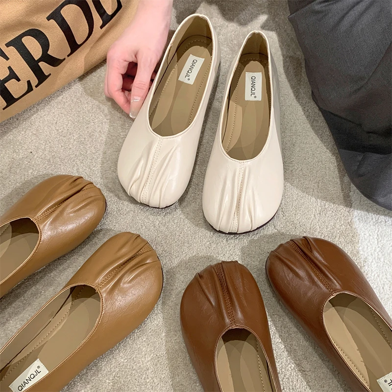 奶奶鞋女平底2025年新款韩版百搭孕妇鞋防滑软底单鞋四季豆豆鞋潮