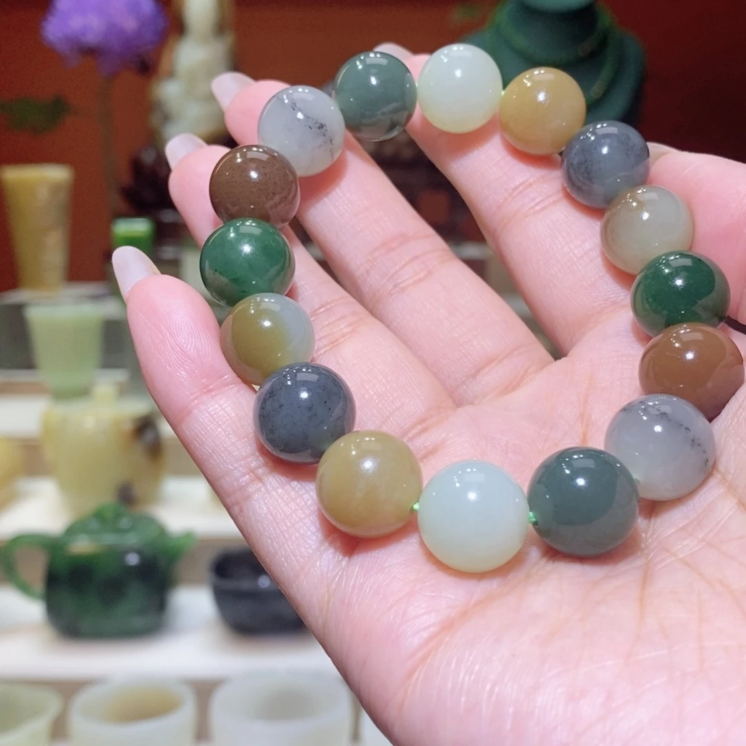 未镶嵌和田玉挂件和田玉多宝串14mm