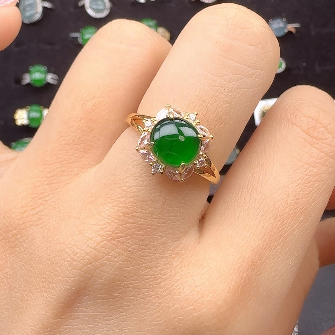 银S925镶嵌戒指翡翠