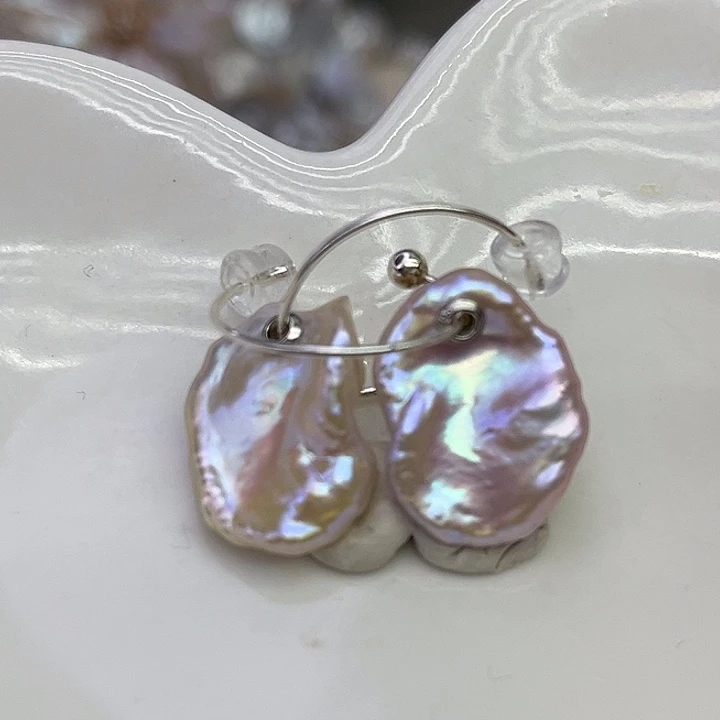 淡水珍珠耳坠银S925镶嵌