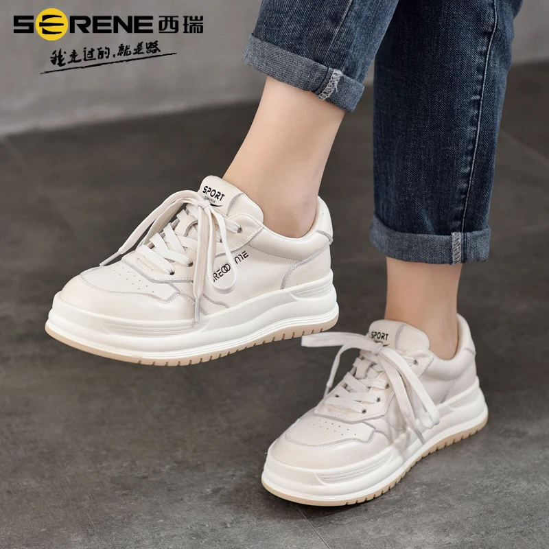 西瑞女款休闲鞋时尚百搭2025年秋季新款厚底增高时尚休闲运动女鞋