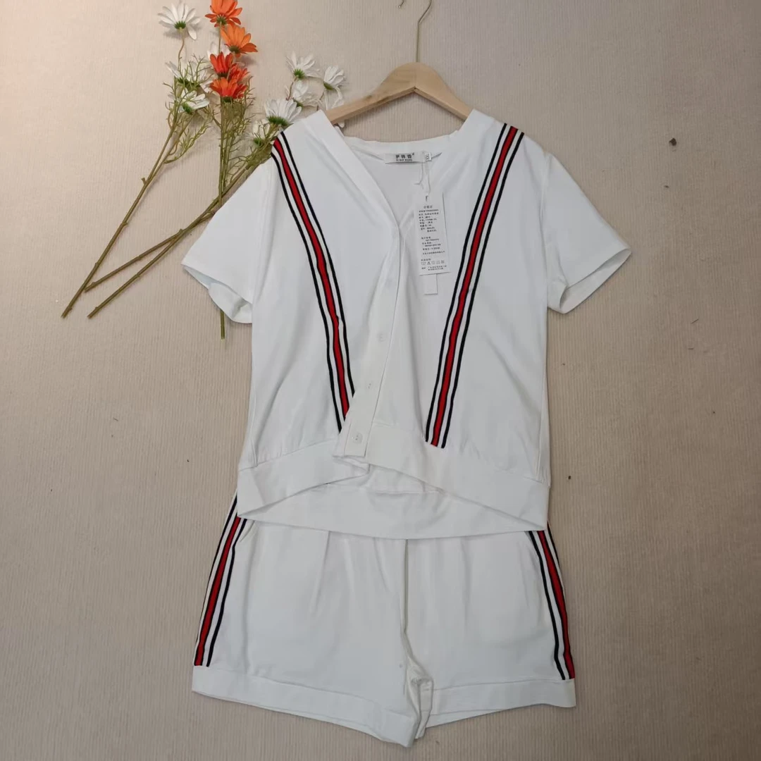 唯琳剪标   8仓B4-2-8813款   94%棉短袖短裤运动套装