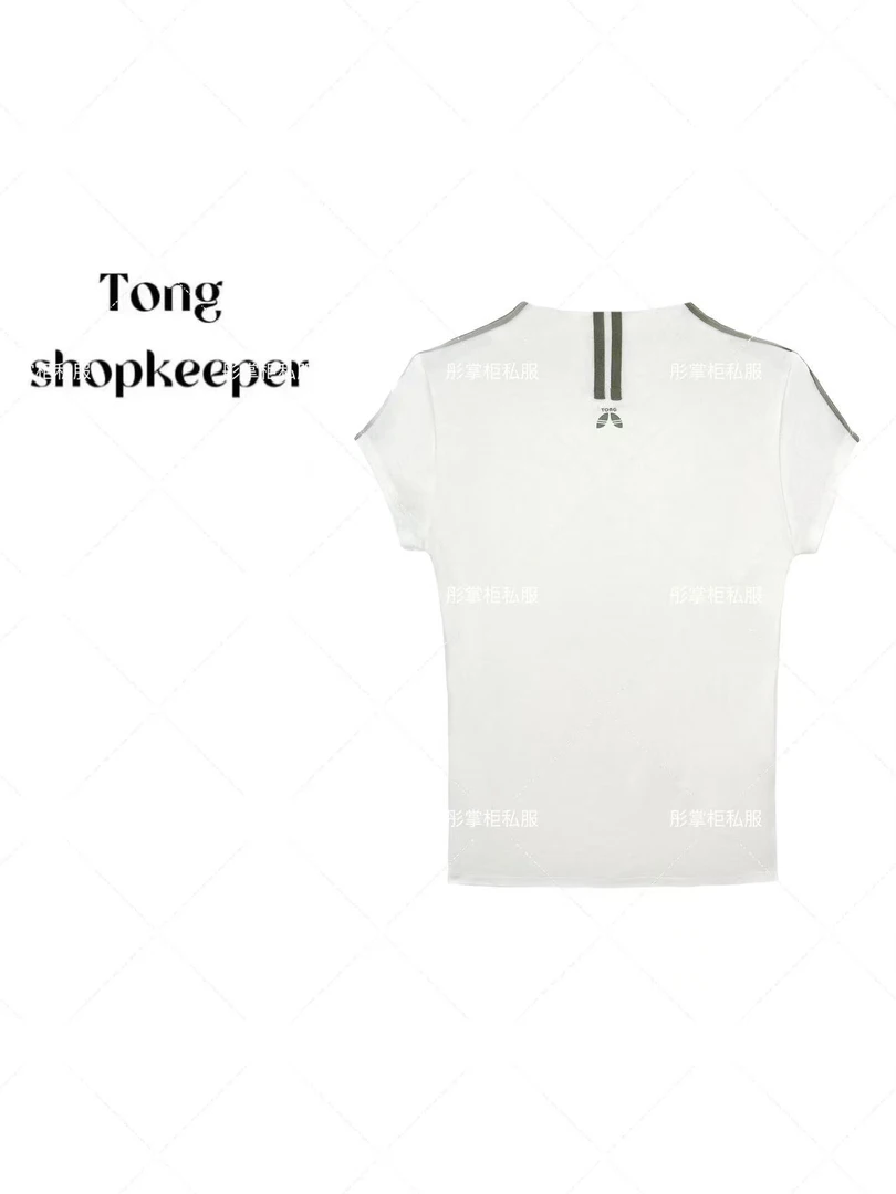 QJ/彤掌柜1681603 夏款25掌柜设计莱赛尔天丝羊毛精致小条纹上衣