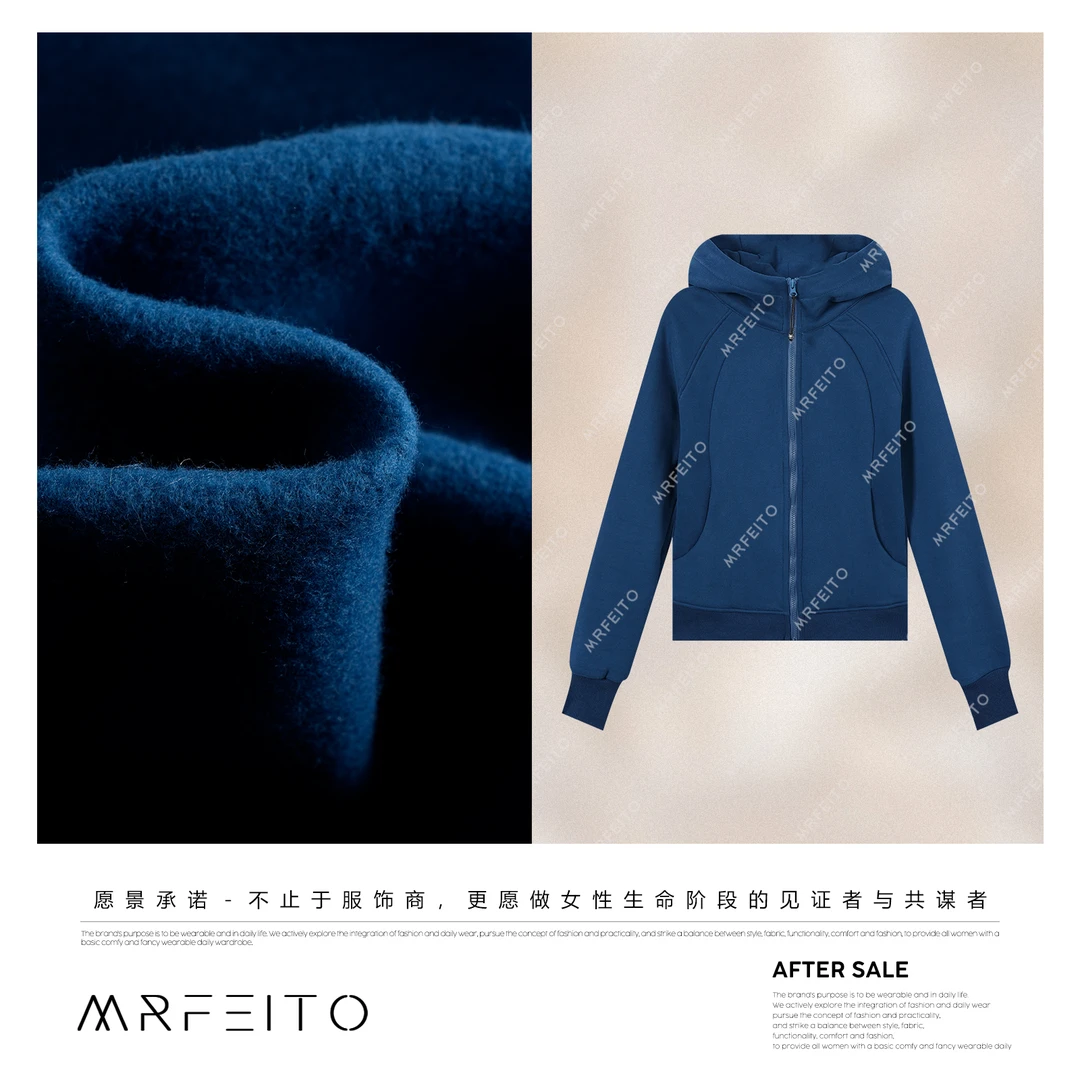 MRFEITO【Lu式风格】磨毛纯色显瘦收腰上上衣外套H97W02Q33851