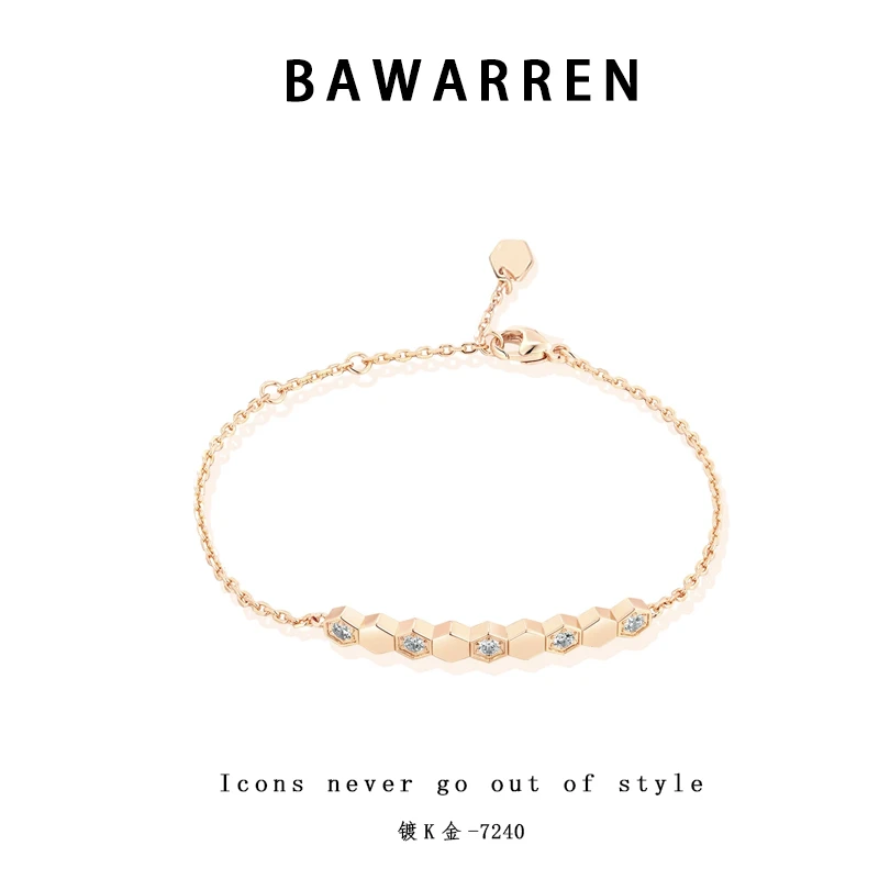 Bawarren 美❤ 7240-蜂巢手链时尚简约轻奢