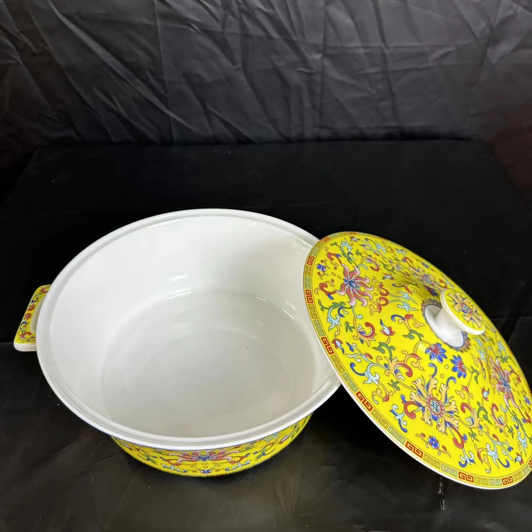 DP-A15帝王黄缠枝莲公主汤煲/高11厘米宽23厘米仅有一件