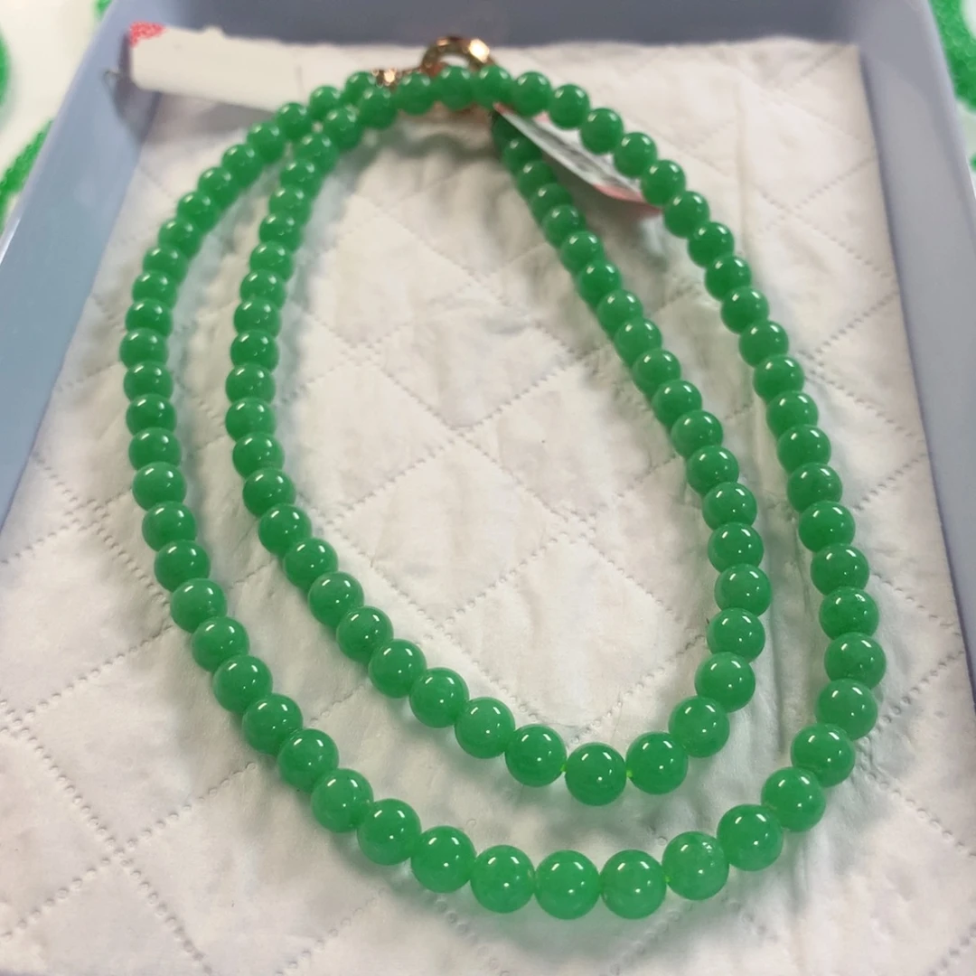 翡翠未镶嵌颈饰项链