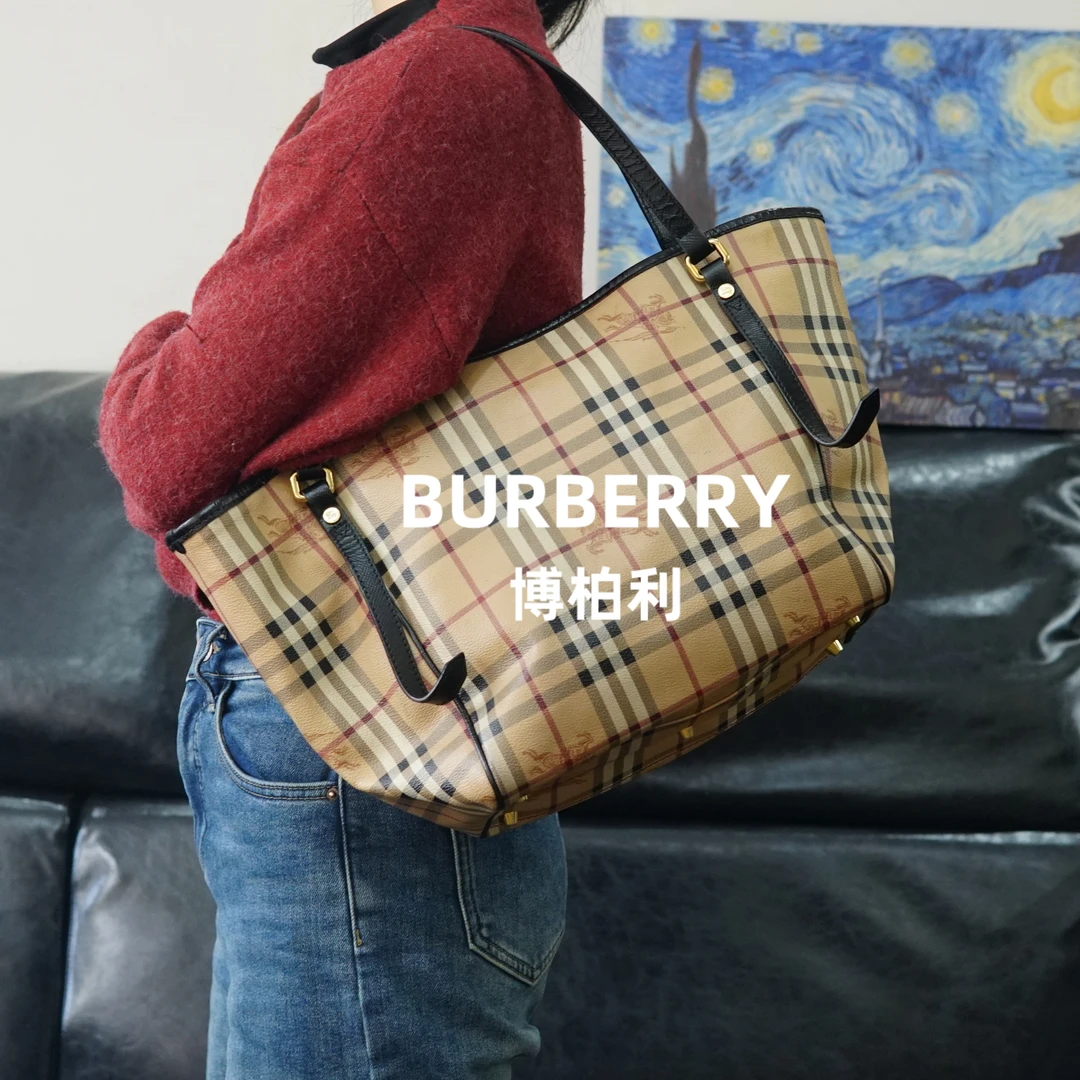95新 BURBERRY/博柏利 巴宝莉 格纹单肩包/FYKH11628081/8081