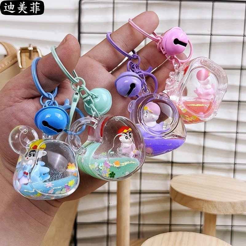 挂件系列桌面流沙瓶钥匙扣小礼品摆件亚克力漂浮蜡笔小新配件公仔