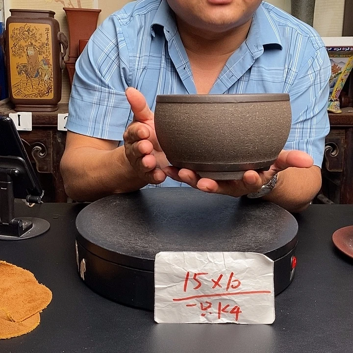 紫砂花盆货号一只KK4