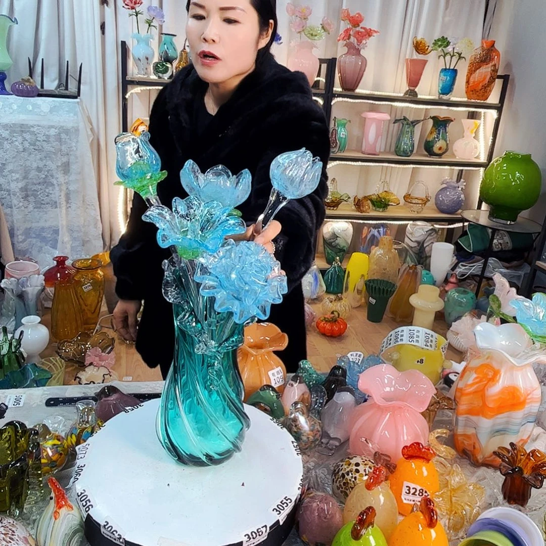 5花1瓶家悦美居琉璃摆件