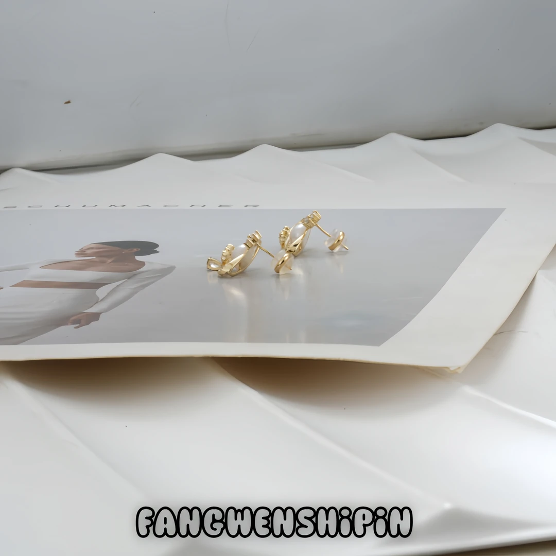 铜合金锆石耳饰 【镀K金】【925银针】耳环3456