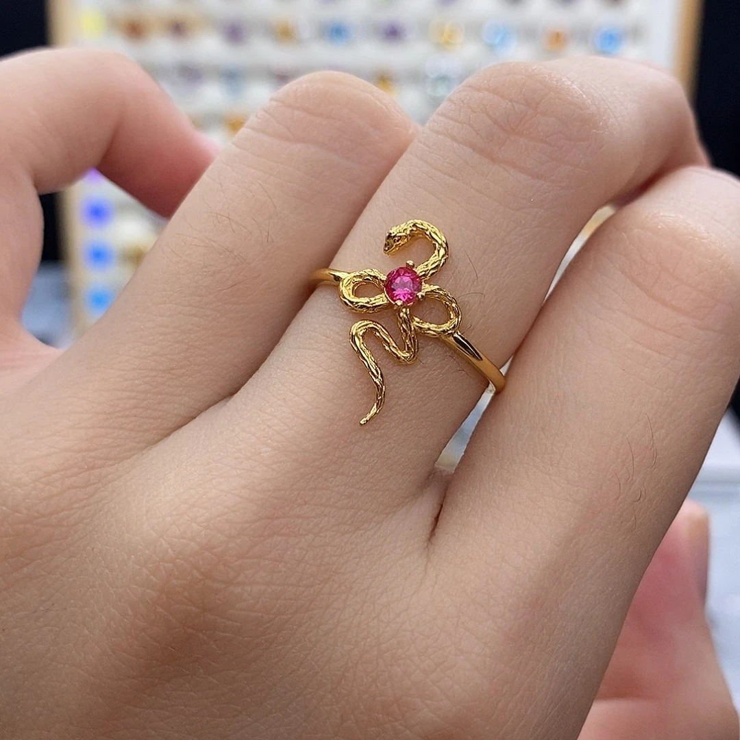 银S925镶嵌戒指碧玺（不含证书）